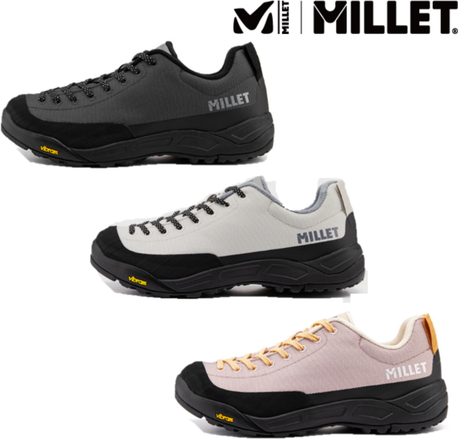 밀레 [사계절] 남여 공용 젖은 지면과 건조한 지면 모두에서 뛰어난 접지력을 자랑하는 비브람 아웃솔 릿지 컨셉의 트레킹화