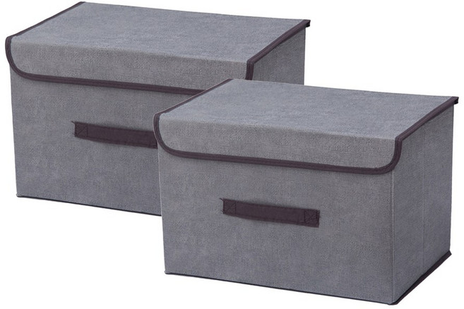 헤라우스점핑 접이식 패브릭 리빙박스 20L, 그레이, 2개