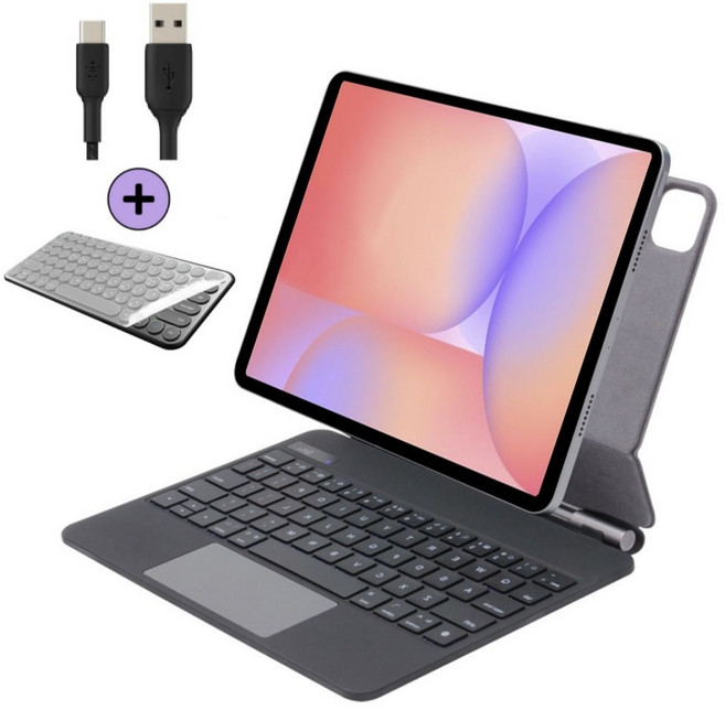 케이스나라 갤럭시탭 S10 Lite 라이트 호환 매직 블루투스 무선 키보드 케이스 보호 커버 SM-X400 X406N, 1개, 검정