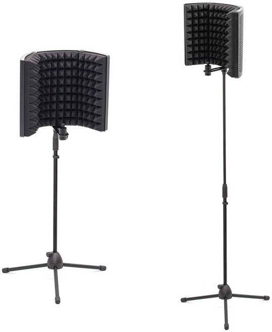 마이크 방음 리플렉션 필터 2단 스탠드 세트 미니 방음 부스 콘덴서 마이크 홈레코딩 스튜디오, 1개, M64_M10