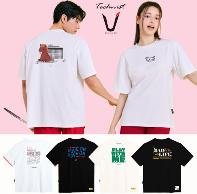 테크니스트 배드민턴 티셔츠 반팔 상의 코튼라이크 오버핏