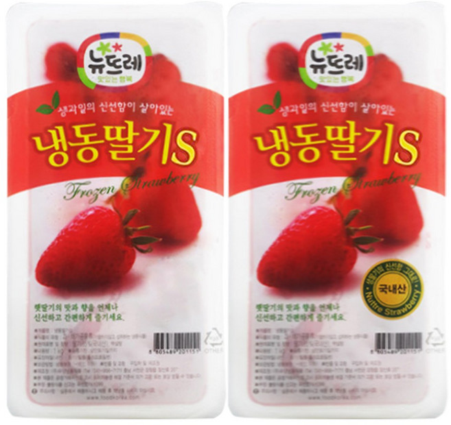 뉴뜨레 냉동 가당 딸기 슬라이스 중국산, 1개, 1kg