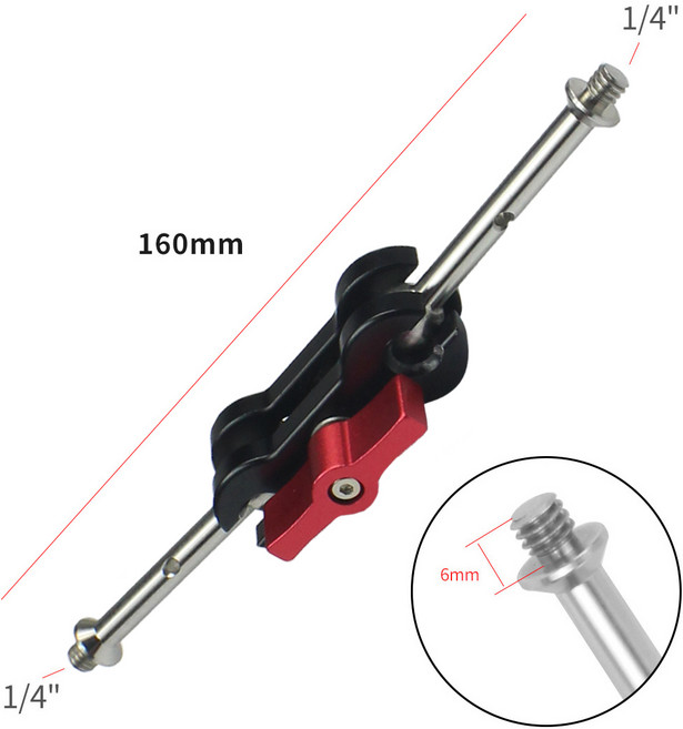 GoPro DSLR 카메라 모니터 라이트 삼각대 핫슈 브래킷 용 관절 매직 암 마운트 12mm 더블 볼 헤드 1/4 인, 13. New Type E, 05 New Type E