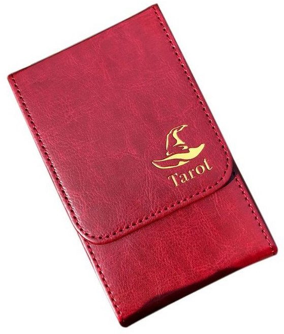 휴대용 타로 카드 저장 상자 더블 가죽 컬렉션 보드 게임 포커 케이스 빨간색 1개, 빨간색 × 1개
