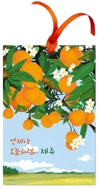 (매장)제주향기 사쉐 감귤향(5P) 옷장 차량용 망고만다린, 감귤향, 5개
