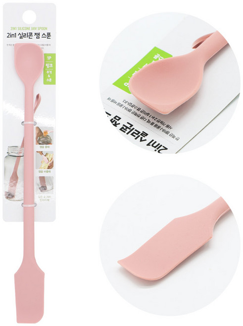 스타 2in1 잼스푼 (실리콘), 1개, 핑크