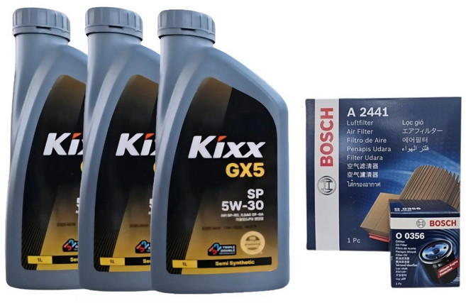 올뉴모닝 엔진오일세트 킥스 GX5(구.G) 5W30 3L O0356-A2441, 1개