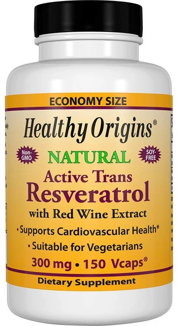 Healthy Origins 헬시오리진 레스베라트롤 300mg 150베지캡슐 5개월분, 1통, 150정 - 쿠팡
