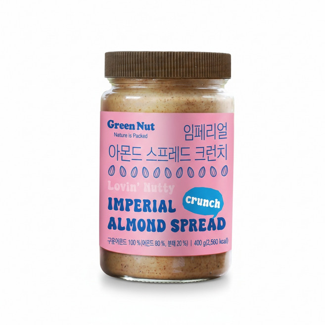 임페리얼 아몬드스프레드 100% 순수아몬드 크런치 400g 물한방울 없이 전성분 단하나 아몬드 버터, 1개