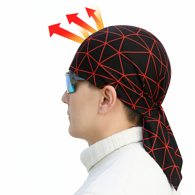 하루픽] 대한민국 국내산 제조 생산 프리미엄 기능성 스포츠 냉감 쿨전사두건 이너모자 속모자 반다나, 스파이레드