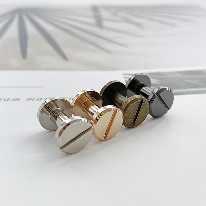 나사형 평면 리벳 레지 가죽공예(4개), 엔틱, 10x10mm