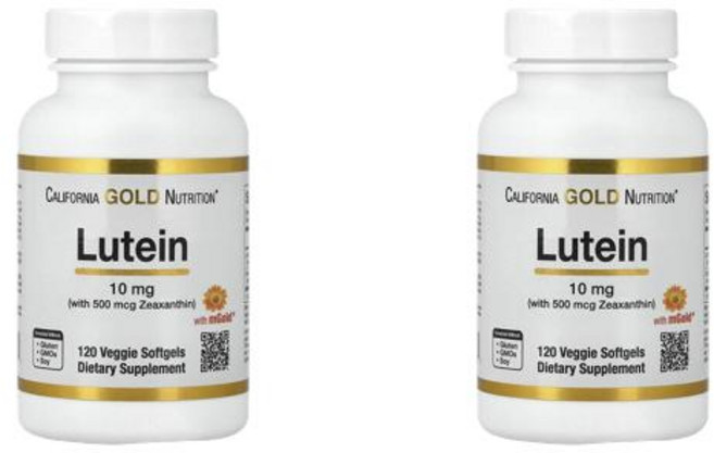 California Gold Nutrition 캘리포니아 골드 뉴트리션 루테인 지아잔틴 10mg 베지 소프트젤, 2개, 120정