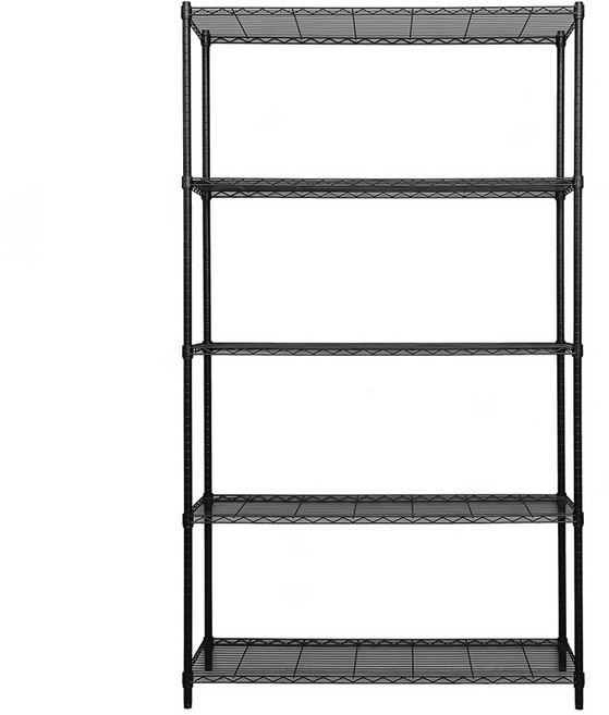 dayneeds 輕型波浪架 120x45x210公分 五層儲物架, 黑色, 1個