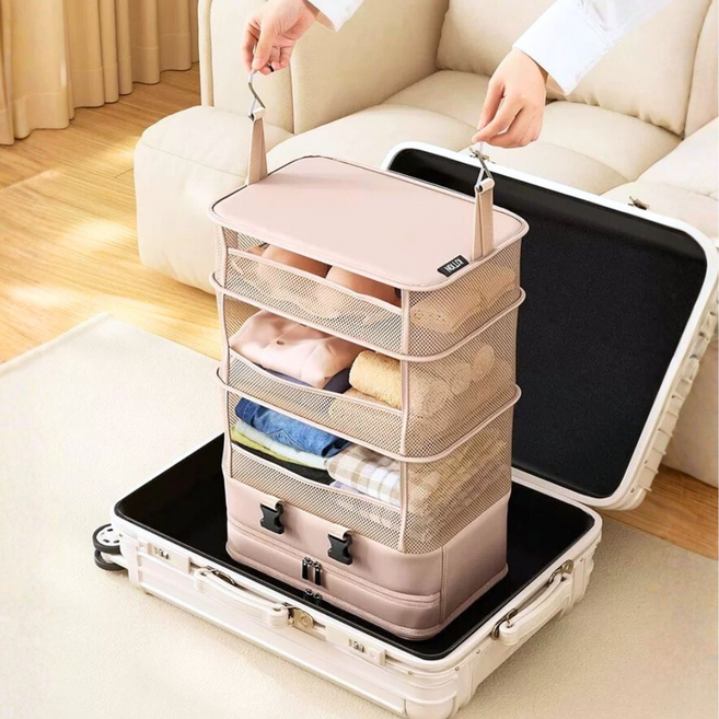 글로윅 여행용 압축 파우치 5단 캐리어 정리함 걸이형 수납백