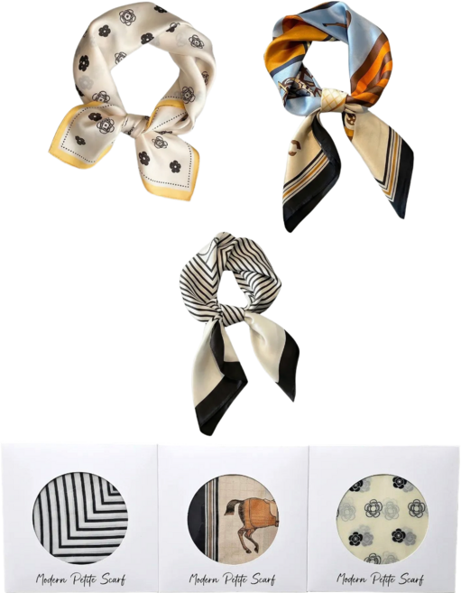 랑엣 보들보들 정사각 패턴 스카프 3종 선물세트