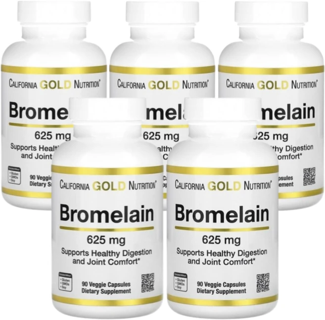 캘리포니아 골드 뉴트리션 브로멜라인 625mg 90캡슐 5통 - 쿠팡