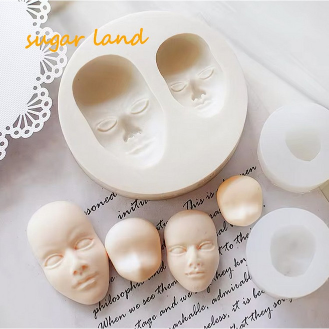 사람 얼굴 미니어처 캐릭터 실리콘 몰드 모양 캔들 석고 방향제 초콜릿 슈가크래프트 도구, A