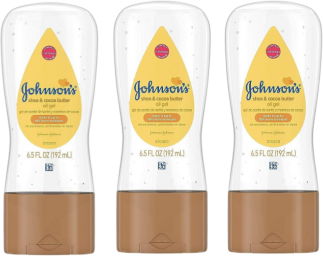 존슨즈베이비 오일 젤 시어 & 코코아 버터, 192ml, 3개