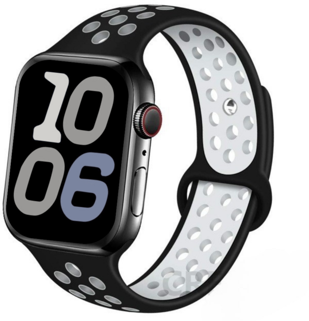 Fegwilde 애플워치 호환 실리콘 더블 컬러 실리콘 스포츠 스트랩 42/41/40/38/49/46/45/44mm 11 10 9 8 7 3 울트라1/2/3 SE1/2/3 밴드, 블랙+화이트
