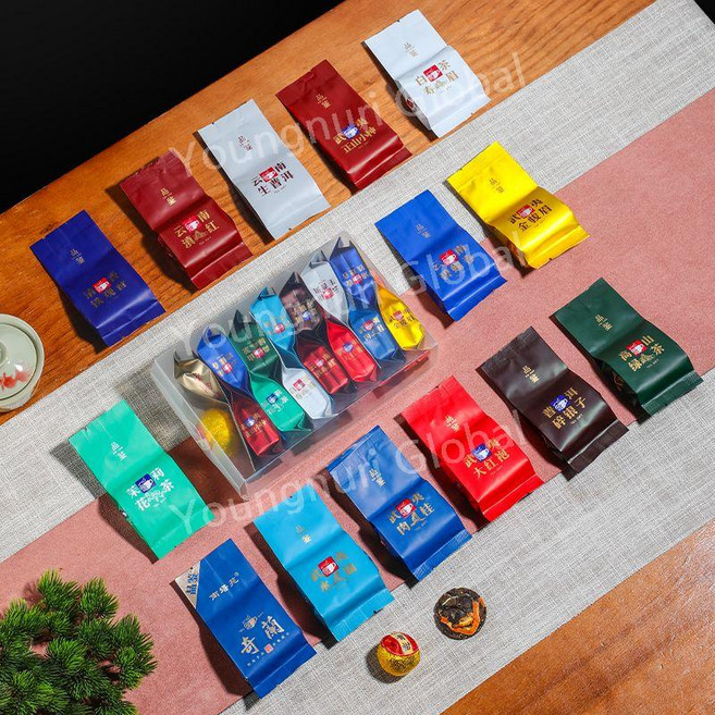 중국차 8종 종합 샘플러 금준미 정산소종 철관음 자스민 소청감 시음 세트 (밀크티용/입문), 78g