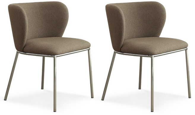 T-JENNA 카페 인테리어 식탁 의자 2p, 클레이 브라운+실버, 2개