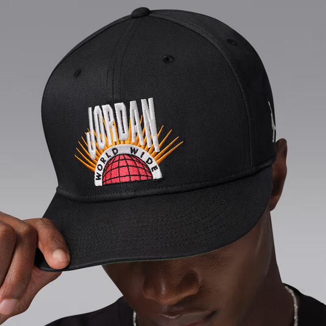 나이키 조던 에센셜 프로 월드 와이드 플랫 빌 스냅백 (010), S/M, 블랙 + 켈리 그린 (010)