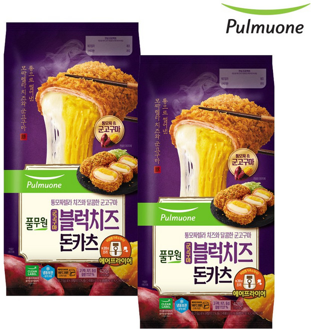 풀무원 군고구마 블럭치즈돈카츠 420g 2봉_P, 2개