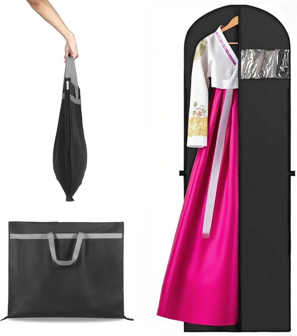 HahnRay한복커버 가방 롱 드레스/한복 보관 180CM 휴대용 옷커버 튼튼한 긴 손잡이 있음, 1세트, 1개입