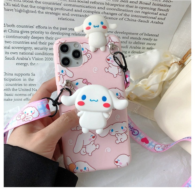 갤럭시 버디3 케이스 핑크 강아지 키링 목걸이 어깨끈