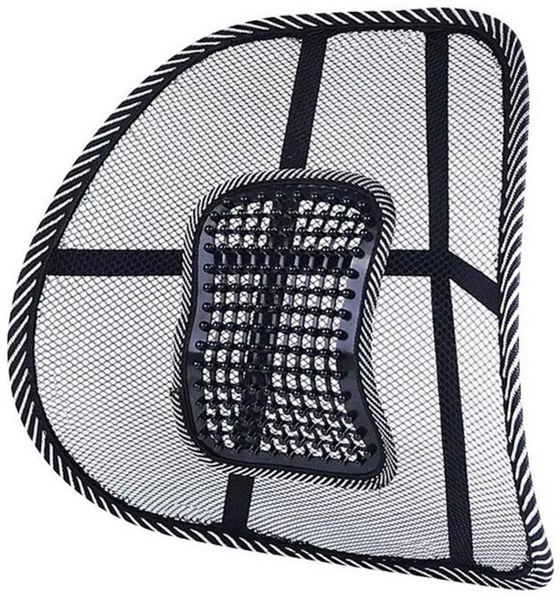 데일리쇼핑 차량용 메쉬 등쿠션 여름 쿠션 허리 망사 통풍 지압 등받이 망사, 블랙, 1개