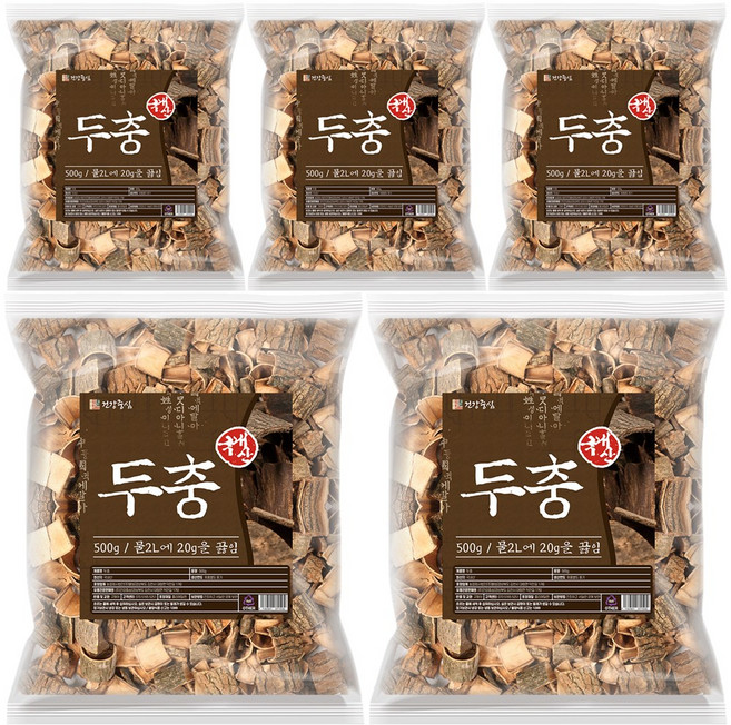 건강중심 국산 두충나무 껍질 두충차 500g, 5개