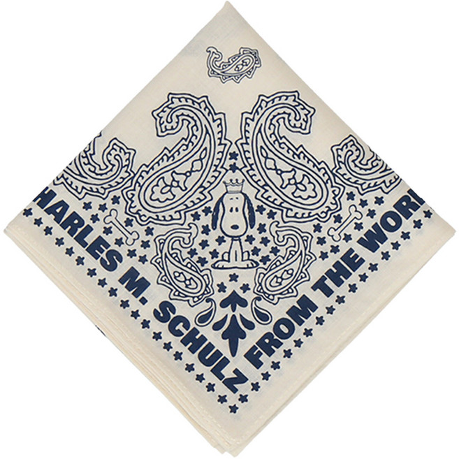 일본 스누피 페이즐리 프린트 반다나 손수건 캐릭터 스카프 패션 소품