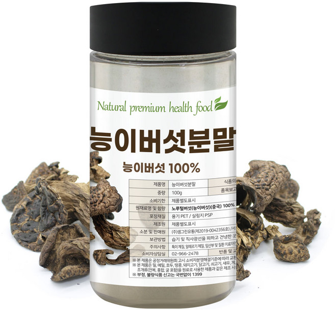 능이버섯 분말 가루 향버섯 노루털버섯 능이 백숙 삼계탕, 1개, 100g