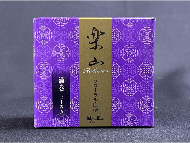 【啟秀齋】日本香堂 Nippon Kodo 樂山系列環香 - 百花白檀 30片裝 (3小時盤香/香環), 2個