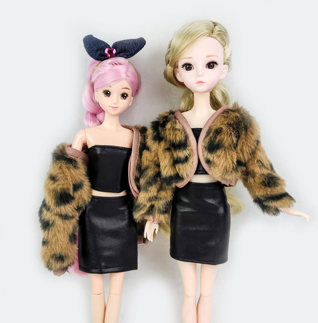 인형옷 드레스 캐주얼, 09.호피 카디건 2P세트, 1개, 혼합