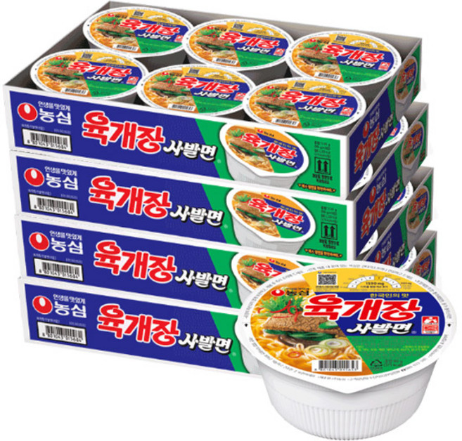 농심 육개장사발면 컵라면 86gx12개+12개(총24개), 농심 육개장 사발면 24입, 본상품선택