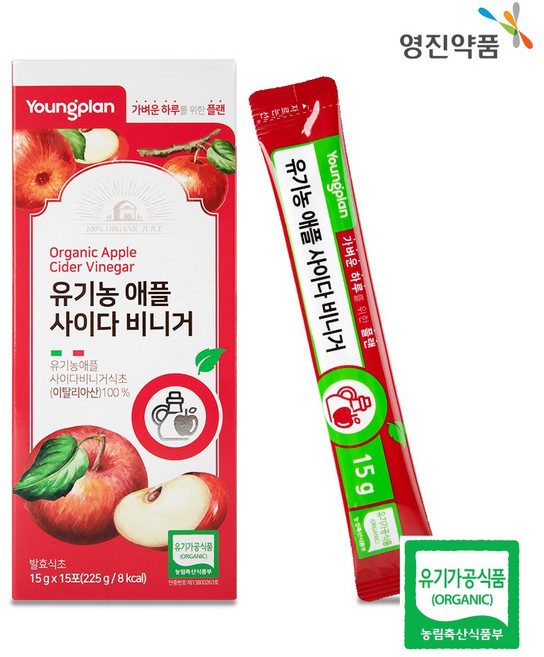 영진약품 유기농 애사비 애플사이다비니거 애사비효능 사과식초, 15개, 15g