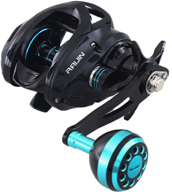 라이진 옴니캐스트 선상 베이트릴 파워핸들 드램윽 5KG 쭈꾸미 갑오징어 광어 우럭, 좌핸들, 블랙, 좌핸들