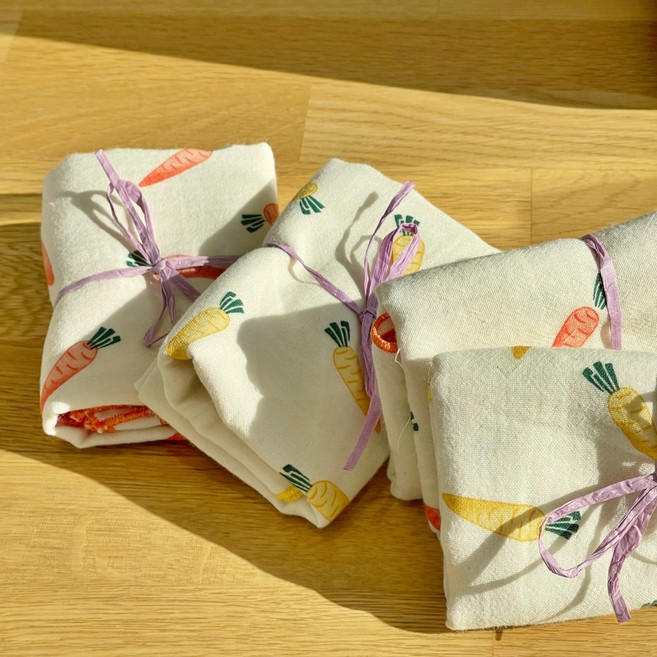 캐롯캐롯 2중 거즈손수건 2장 세트 가제 손수건