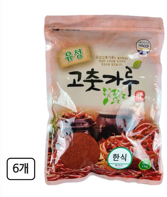유성 한식용 고춧가루, 1kg, 6개