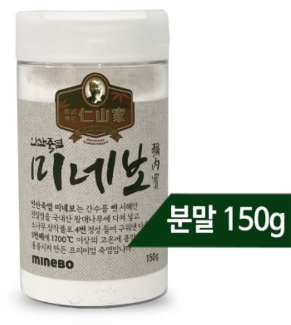 인산가 (주)인산가 정품 프리미엄 5회 죽염 신제품 미네보 분말 150g 인산죽염 + 3개 이상 구입시 금흑블랙크런치(10g) 사은, 1박스