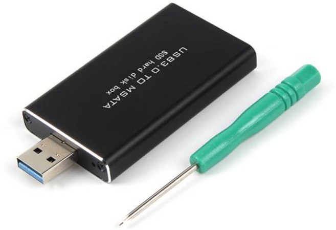 MSATA 사타-USB 5Gbps USB 3.0-mSATA 사타 SSD 인클로저 USB3.0-mSATA 사타 케이스 하드 디스크 어댑터 M2, 한개옵션0, 1개
