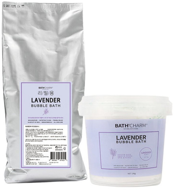 바스참 사해소금 버블바스 라벤더 리필용, 1kg, 1개