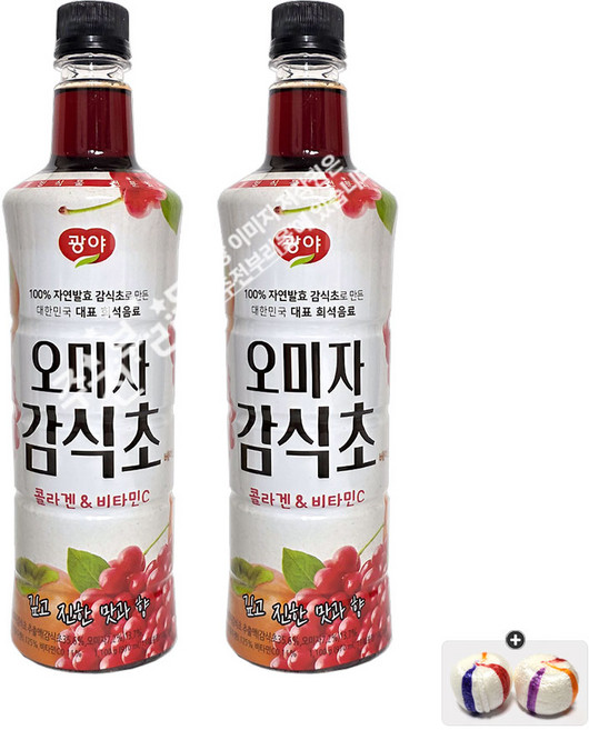 광야 오미자 감식초 (970ml) x 2개+자색옥춘사탕 20g 세트, 2개, 970ml