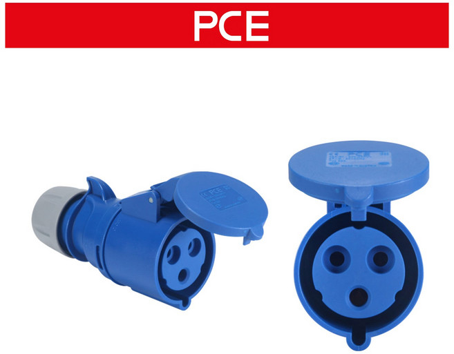 PCE 샤크 산업용 리셉터클 커넥터 블루 32A 3P 6h 230V IP44 223-6, 1개