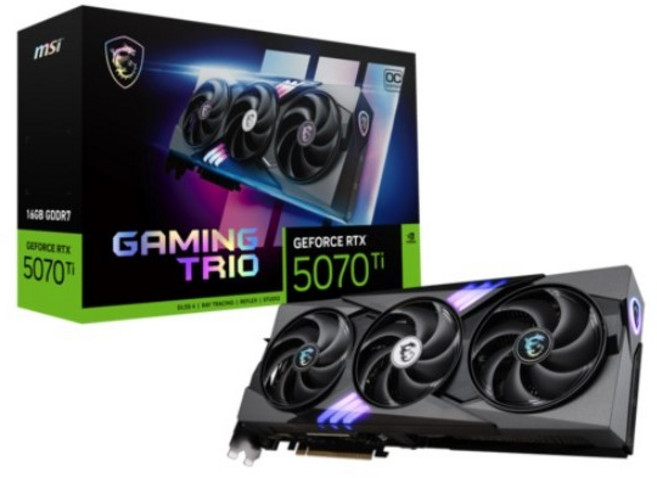 MSI 지포스 RTX 5070 Ti 게이밍 트리오 OC D7 16GB 트라이프로져4, 검정