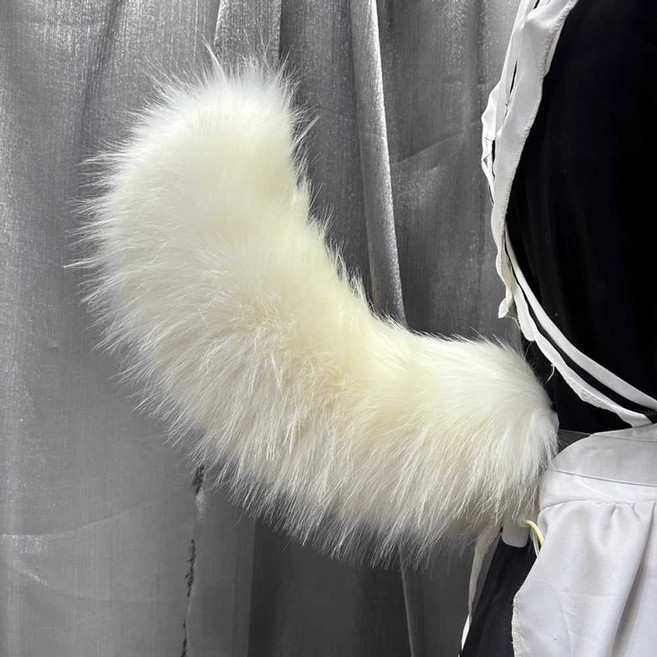 여우꼬리 소품 작동 전기 움직이는꼬리 코스프레 행사 42cm(화이트), 42cm(화이트 브라운)