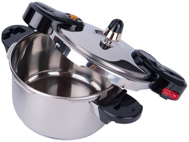 퓨처스토어 1~8인용 국내산 가스 압력솥 압력밥솥 경질 스텐, 7~8인용 스텐 압력솥 인덕션사용가능, 1개, 5L