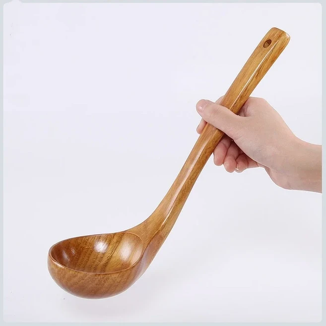 Kemu-주방용 나무 수프 스푼 붙지 않는 팬 식기 요리 용품 주방 액세서리 1Pc, 02 28x 7.5CM, 01 브라운
