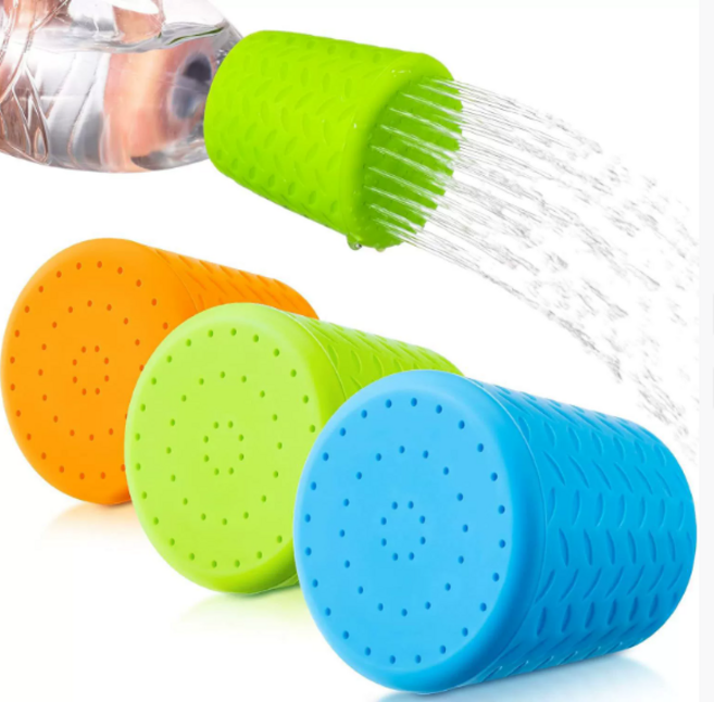 생수병 호환 휴대용 실리콘 애견 샤워 노즐 3종 세트, 1세트, 블루+그린+오렌지